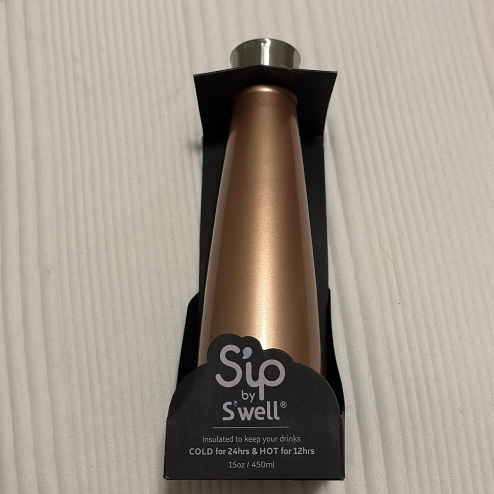 Sip by Swell Stainless Steel Golden Rose Bottle 15 Oz NWT